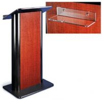 Amplivox SN3100 Sippling Seattle Java with Black Anodized Aluminum Lectern, These 49" tall lecterns provide a modern style that will match your current décor, The spacious reading shelf measures 26.75" wide x 16.75" deep providing enough room for your speaker (SN-3100 SN 3100 SN310) 