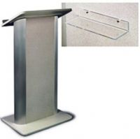 Amplivox SN3105 Gray Granite with Satin Anodized Aluminum Lectern, These 49" tall lecterns provide a modern style that will match your current décor, The spacious reading shelf measures 26.75" wide x 16.75" deep providing enough room for your speaker (SN-3105 SN 3105) 