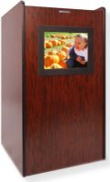 Amplivox SN3265 Visionary Multimedia Lectern, Mahogany; Lectern with Built-In LCD screen; Stereo speakers built into LCD screen; Features a data port with VGA, stereo audio, and 110 V power outlet connections; Data port is designed with a fluid one touch flip-up door for easy access; 2 shelves behind lectern for extra storage; UPC 734680432652 (SN3265 SN3265MH SN3265-MH SN-3265-MH AMPLIVOXSN3265 AMPLIVOX-SN3265MH AMPLIVOX-SN3265-MH) 