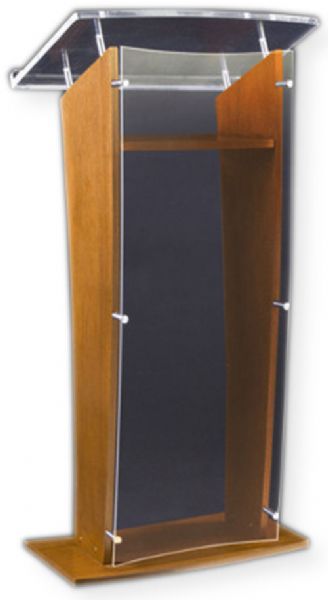 Amplivox SN350006 Wood and Acrylic Floor Lectern Clear 27