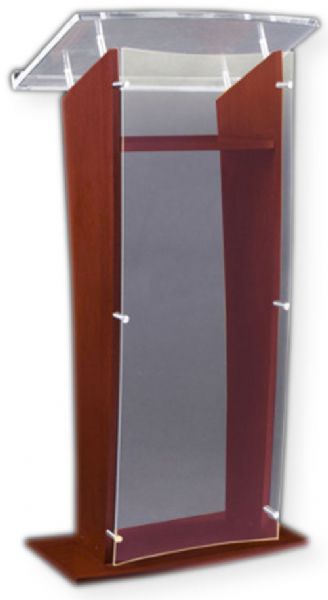 Amplivox SN350014 Wood and Acrylic Floor Lectern Frosted 27