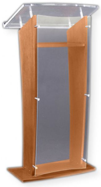 Amplivox SN350017 Wood and Acrylic Floor Lectern Frosted 27