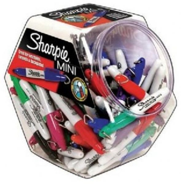 Sanford SN35111D Sharpie Fine Point Color Mini Markers, 72 markers, Assorted colors, Non-toxic ink is permanent on most hard-to-mark surfaces, Carry this marker on a key chain, golf bag, backpack, etc. with its cap clip, Quick drying, Size 7-5⁄8 x 7-5⁄8 x 4-5⁄8 inches, Shipping Dimensions 7.70 x 4.70 x 7.70 inches, Shipping Weight 1.50 lbs., UPC 071641351110 (SN-35111D SN 35111D SN35111)