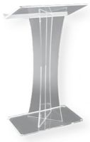 Amplivox SN352000 Clear Acrylic Floor Lectern, X Type; Stands 46.5" high with a unique X design; Reading surface has a curved lip to help keep papers in place; Lectern base is made of 0.75" thick acrylic; 4 rubber feet under the base to keep the lectern from sliding; Ships fully assembled; UPC 734680435202 (SN352000 SN-352000 SN-3520-00 AMPLIVOXSN352000 AMPLIVOX-SN3520-00 AMPLIVOX-SN-352000) 