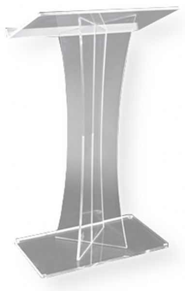 Amplivox SN352000 Clear Acrylic Floor Lectern, X Type; Stands 46.5