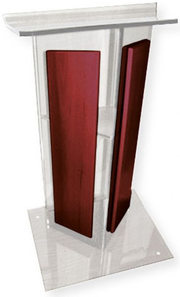 Amplivox SN354504 Clear Acrylic with Mahogany Panel Lectern; Stands 47.5