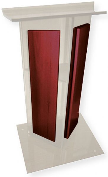 Amplivox SN354514 Frosted Acrylic with Mahogany Panel Lectern; Stands 47.5