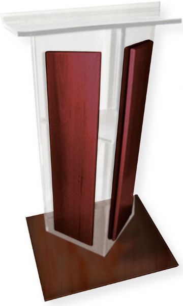 Amplivox SN355004 Clear Acrylic with Mahogany Wood Panels and Base Lectern; Stands 47.5