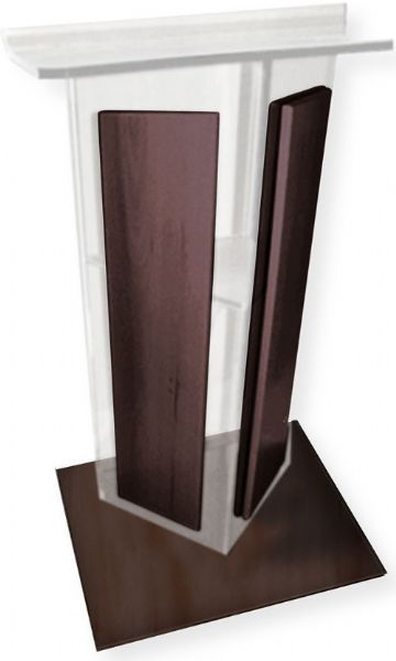 Amplivox SN355007 Clear Acrylic with Walnut Wood Panels and Base Lectern; Stands 47.5