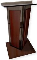 Amplivox SN355024 Smoked Acrylic with Mahogany Wood Panels and Base Lectern; Stands 47.5" high with a unique "V" design; (4) rubber feet under the base to keep the lectern from sliding; Ships fully assembled; Product Dimensions 27.0" W x 47.5" H (Front), 42.0" H (Back) x 16.0" D; Weight 50 lbs; Shipping Weight 90 lbs; UPC 734680431372 (SN355024 SN-355024-MH SN-3550-24MH AMPLIVOXSN355024 AMPLIVOX-SN3550-24 AMPLIVOX-SN-355024) 