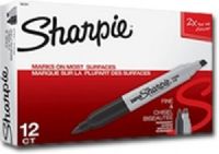 Sharpie SN36201/BX Super Twin Tip Permanent Marker Black; Small tip for fine lines and a chisel tip for bold, broad lines; Permanent on most surfaces such as glass, metal, photo, foil, and most plastics; Dimensions 6.25" x 4.50" x 1.75"; Weight 1 lbs; UPC SHARPIESN36201BX (SHARPIESN36201BX SHARPIE SN36201BX SN 36201BX SN36201 BX SHARPIE-SN36201BX SN-36201BX SN36201-BX) 