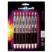 Uni-Ball 40110 Colored Retractable Gel Pen 8-Color Set, Quantity 8; Textured grip provides superior writing comfort and control; Features uni super Ink to help prevent against check and document fraud; Acid free; 0.7mm; Set includes 8 pens: Black, Blue, Red, Purple, Green, Light Blue, Pink, Orange; Colors subject to change; Shipping Dimensions 7.50 x 5.75 x 0.65 inches; Shipping Weight 0.26 lb; UPC 070530401103 (SN40110 SN-40110 UB40110 UNIBALL40110 UNIBALL-40110) 