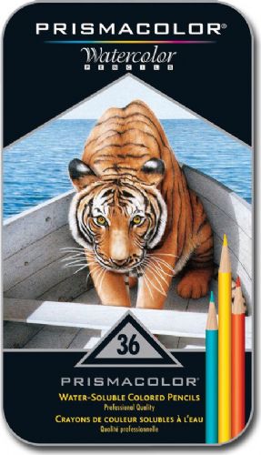 Prismacolor SN4066 Premier, Premier Watercolor Pencil 36-Color Set; Artist quality water-soluble colored pencils can be used with water and a brush to create translucent, watercolor effects; Excellent solubility for a smooth, even laydown of pigmented color; Color matched with Prismacolor Premier colored pencils; UPC 070735040664 (PRISMACOLORSN4066 PRISMACOLOR SN4066 SN 4066 PRISMACOLOR-SN4066 SN-4066)