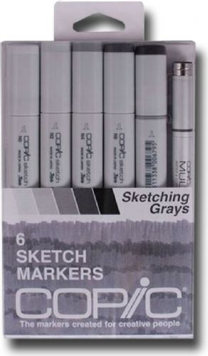 Copic SNGRAY Gray 5-Color Marker Set; The most popular marker in the Copic line; Perfect for scrapbooking, professional illustration, fashion design, manga, and craft projects; Photocopy safe and guaranteed color consistency; The Super Brush nib acts like a paintbrush both in feel and color application; EAN 4511338052624 (COPICSNGRAY COPIC SNGRAY COPIC-SNGRAY)