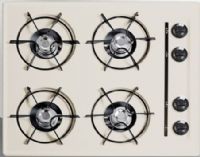 Summit SNL033 Built-in 24" Wide Gas Cooktop in Bisque, Four burners with 9000 BTU's, Electronic/gas spark ignition, Porcelain cooking surface, Convertible with kit, Recessed top, Porcelain enameled steel grates, Dial controls, Painted surface, 22.63" Cutout Width, 18.63" Cutout Depth, 3.75" H x 24" W x 20" D, Made in the USA (SNL-033 SNL 033 SN-L033) 