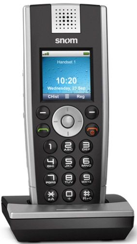 Snom Technology M9-1 Model 2814 VoIP DECT Phone, Interference-free telephony, 100+ hours standby time, High interoperability, Voice encryption, Security (TLS, SRTP, preinstalled X.509 certificate), Color Picture Caller-ID, IPv6 ready, Up to 9 handsets per base station, Up to 4 simultaneous calls per base station (SNOMM91 SNO-M9-1 SNO-M91 M91)