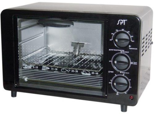 Sunpentown SO-1005 Stainless Steel Electric Oven, Stainless Steel/Black, 60 minutes timer, 1200 watts power, Stainless steel housing, Easy-to-use dials Function, Timer and Temperature, Includes a baking pan, Non-stick interior, ETL (SO1005 SO 1005 S0-1005 S01005)