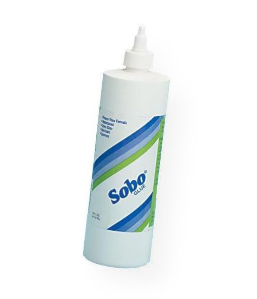 Sobo SOBO-16 Liquid Glue 16 oz; All-purpose white glue is nontoxic, odorless and dries clear; It is recommended for porous and semi-porous materials, including paper, wood, ceramics, leather, chenille, beads, sequins and feathers; Shipping Weight 1.00 lb; Shipping Dimensions 9.00 x 2.5 x 2.5 in; UPC 047292001162 (SOBOSOBO16 SOBO-SOBO16 SOBO-SOBO-16 SOBO/SOBO/16 SOBO16 GLUE OFFICE CRAFT)