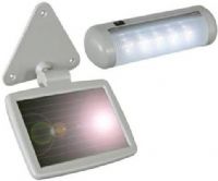 Velleman SOL9 Solar Shed Light Cell Charger LED Light Combo; Easy to install; Perfect for camping or any place without an electrical outlet; Requires no extra wiring; Comes with mounting kit; On/off toggle switch on side; 5.7"L x 3.7"W Solar Panel Dimensions; 8.6"L x 2.4"W x 1.7"H Lamp Dimensions (SOL-9 SOL) 