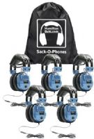 HamiltonBuhl SOP-SCAMV Sack-O-Phones with (5) SC-AMV Deluxe Apple Compatible Headphones with Microphone and (1) Sack-O-Phone Carry Bag, In-Line Volume Control, 40mm Neodymium Speaker Drivers, Frequency Response 20-20000 Hz, Impedance 32 Ohms, Sensitivity 105DB+/-4DB, Max. Input 100MV, 1 /8" Stereo Plug, UPC 681181320820 (HAMILTONBUHLSOPSCAMV SOPSCAMV SOP SCAMV) 
