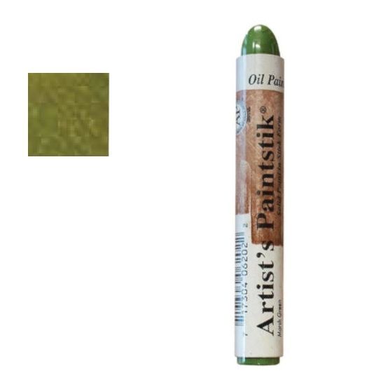 Shiva SP121255 Paintstik Oil Paint Artist Color Marsh Green; Made from refined linseed oil blended with a quality pigment and solidified into a convenient stick form for a rich, creamy, buttery consistency; Ideal for sketching, outlining, or covering large areas and colors are mixable; Can be spread or blended and used in conjunction with conventional oil paint; No unpleasant odors or fumes; UPC 717304123556 (SHIVASP121255 SHIVA-SP121255 PAINTSTIK/SP121255 SP121255 ARTWORK DRAWING)