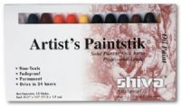 Shiva SP121502 Paintstik, Oil Paint Artist Color 12-Piece Professional Set; Made from refined linseed oil blended with a quality pigment and solidified into a convenient stick form for a rich, creamy, buttery consistency; Ideal for sketching, outlining, or covering large areas and colors are mixable; Can be spread or blended and used in conjunction with conventional oil paint; UPC 717304062282 (SHIVASP121502 SHIVA SP121502 SP 121502 SHIVA-SP121502 SP-121502) 