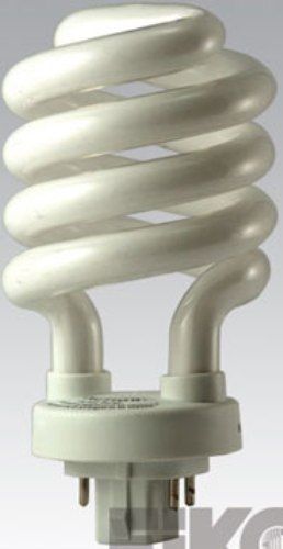 Eiko SP26/27-4P model 05252 Twist Pin Base Compact Fluorescent Light Bulb, T-4 Bulb, GX24q-3 Base, 26 Watts, 1800 Approx. Init. Lumens, 2700 Color Temp., 4.72 in /120 MOL mm, 2.44 in /62 MOD mm, 82 CRI, 10000 Hours Avg Life (SP26274P SP26-27-4P SP26 27 4P)