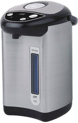 Sunpentown SP-3202 Stainless Hot Water Dispenser, 3.2 liters Capacity, Stainless steel body, Auto reboil and manual Re-boil button, 360 degree spinnable bottom, Stainless steel inner pot, Removable top lid for easy cleaning, 1-touch water dispensing button, Micro-computerized dry-boil function, Safety lock feature, Water volume indicator, BPA free, ETL, UPC 876840004733 (SP3202 SP 3202)