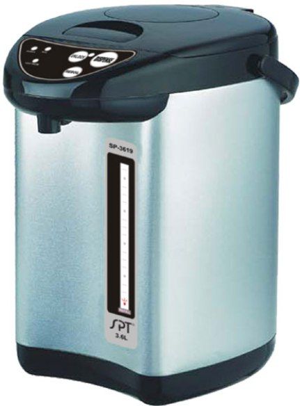 Sunpentown SP-3619 Hot Water Pot with Dual-Pump System, 120V / 60Hz Input voltage, 700 W / 35W Power consumption, 3.6 liters Capacity, 4.2 ft Cord length, 360 degree spinnable bottom, Removable top lid for easy cleaning, Micro-computerized dry-boil function (SP 3619 SP3619) 