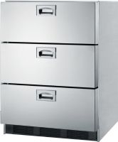Summit SP6DS7ADA Triple Drawer Refrigerator, 3.1 cu.ft. Capacity, 23.63" Ext Depth with Handle, 27.75" Interior Height 1, 20.0" Interior Width 1, 17.5" Interior Depth 1, 7.0" Comp Step Height, 20.0" Comp Step Width, 6.0" Comp Step Depth, 1.3 Amps, Automatic Defrost Type, 39.25" Depth with door at 90°, Interior and Exterior Fan Type, Rear of Unit Condensor Location, Dial Thermostat Type, 4 Level Legs Quantity, Replaces SP6-DSAL7 SP6 DSAL7 (SP6-DS7ADA SP6 DS7ADA SP6DS 7ADA SP6DS-7ADA)  