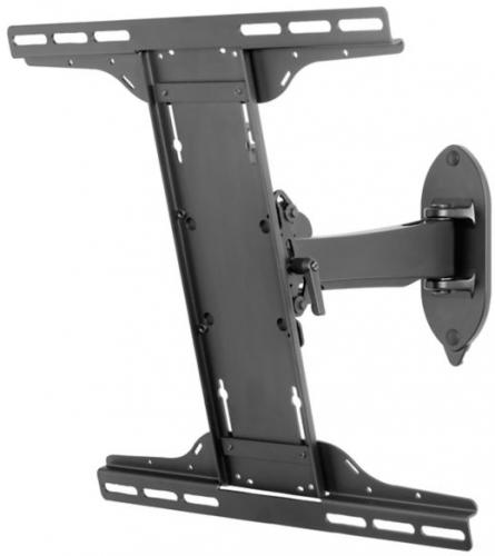 Peerless-AV SP746PU SmartMount Pivoting Wall Mount, Design is UL listed and tested to four times stated load capacity, Includes all necessary wall and display attachment hardware, Universal mount fits displays with mounting patterns 200 x 100 to 400 x 400mm, Color: Black, Finish: High Gloss, Distance from Wall: 3.74 - 12.55