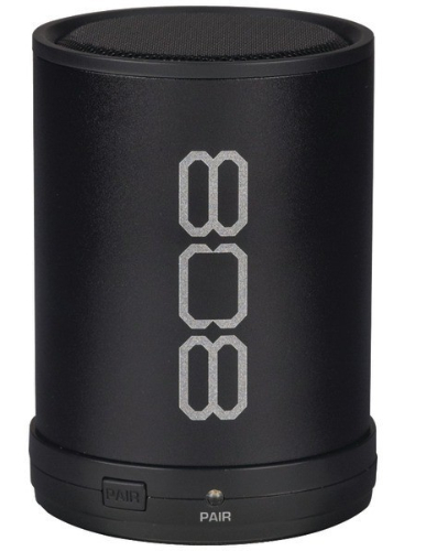 808 SP880BK Canz Bluetooth Wireless Speaker - Black; 30-foot wireless operating range; Bluetooth v2.1 (profile A2DP); LED pairing indicator, and pairing button; Includes: 1 CANZ speaker, USB charging cable and an Aux-in cable; Dimensions: 3.19 inches high by 2.36 inches wide; Warranty: 1 Year Limited Warranty; Color: Black; UPC 044476121418 (SP880BK SP-880BK)