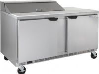 Beverage Air SPE60HC-10 Elite Series 60" Two Door Refrigerated Sandwich Prep Table, 17.1 cu. ft. Capacity, 9.6 Amps, 60 Hertz, 1 Phase, 10 Pans - 1/6 Size Pan Capacity, 33° - 40° Degrees F Temperature Range, 60" W x 10" D Cutting Board Dimensions, 60" Nominal Width, Heavy-duty pan supports keep your pans securely in place, Tested to perform in ambient temperatures of 100°Fahrenheit (SPE60HC-10 SPE60HC 10 SPE60HC10) 