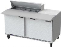 Beverage Air SPE60HC-10C Two Door Cutting Top Refrigerated Sandwich Prep Table with 17" Wide Cutting Board - 60", 17.1 cu. ft. Capacity, 9.6 Amps, 60 Hertz, 1 Phase, 10 Pans - 1/6 Size Pan Capacity, 33° - 40° Degrees F Temperature Range, 60" W x 17" D Cutting Board Dimensions, 60" Nominal Width, Heavy-duty pan supports keep your pans securely in place, Tested to perform in ambient temperatures of 100°Fahrenheit (SPE60HC-10C SPE60HC 10C SPE60HC10C) 