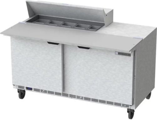Beverage Air SPE60HC-10C Two Door Cutting Top Refrigerated Sandwich Prep Table with 17