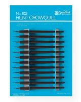 Speedball 102C #102 Crow Quill Pen Nibs & Holders; Contains 12 pens and pen holders for sketching, drawing, and calligraphy; Blister-carded; #102 crow quill; Shipping Weight 0.31 lb; Shipping Dimensions 6.00 x 6.00 x 1.00 in; UPC 651032094323 (SPEEDBALL102C SPEEDBALL-102C DRAWING SKETCHING) 