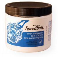 Speedball 3703 Water Soluble Block Printing Ink 16 oz White; Dries to a rich, satiny finish; Easy clean up with water; Super for all printing surfaces including linoleum, wood, Flexible Printing Plate, Speedy-Cut, Speedy Stamp blocks, and Polyprint; Excellent for use in schools and at home; Ink conforms to ASTMD-4236; 16 oz; White; Shipping Weight 1.80 lbs; Shipping Dimensions 3.62 x 3.62 x 3.50 inches; UPC 651032037030 (SPEEDBALL3703 SPEEDBALL-3703 PRINTMAKING) 