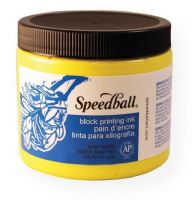 Speedball 3705 Water Soluble Block Printing Ink 16 oz Yellow; Dries to a rich, satiny finish; Easy clean up with water; Super for all printing surfaces including linoleum, wood, Flexible Printing Plate, Speedy-Cut, Speedy Stamp blocks, and Polyprint; Excellent for use in schools and at home; Ink conforms to ASTMD-4236; 16 oz; Yellow; Shipping Weight 1.80 lbs; Shipping Dimensions 3.62 x 3.62 x 3.50 inches; UPC 651032037054 (SPEEDBALL3705 SPEEDBALL-3705 INK PRINTMAKING) 