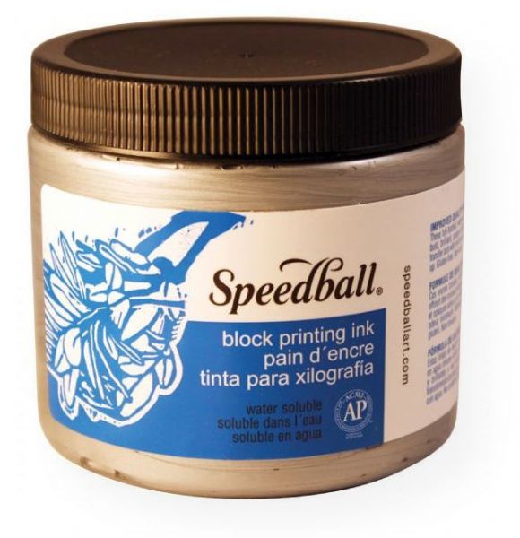 Speedball 3714  Water Soluble Block Printing Ink 16 oz. Silver; Dries to a rich, satiny finish; Easy clean up with water; Super for all printing surfaces including linoleum, wood, Flexible Printing Plate, Speedy-Cut, Speedy Stamp blocks, and Polyprint; Excellent for use in schools and at home; Ink conforms to ASTMD-4236; 16 oz; Silver; Shipping Weight 1.80 lbs; Shipping Dimensions 3.62 x 3.62 x 3.50 inches; UPC 651032037146 (SPEEDBALL3714 SPEEDBALL-3714 PAINTING)