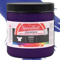 Speedball 4550 Fabric Screen Printing Ink Violet, 8 oz; Brilliant colors, including process colors, for use on cotton, polyester, blends, linen, rayon, and other synthetic fibers; NOT for use on nylon; Also works great on paper and cardboard; Wash-fast when properly heatset; Non-flammable, contains no solvents or offensive smell; AP non-toxic; Conforms to ASTM D-4236; UPC 651032045509 (SPEEDBALL 4550 ALVIN 8oz VIOLET) 