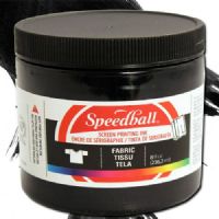 Speedball 4560 Fabric Screen Printing Ink Black, 8 oz; Brilliant colors, including process colors, for use on cotton, polyester, blends, linen, rayon, and other synthetic fibers; NOT for use on nylon; Also works great on paper and cardboard; Wash-fast when properly heatset; Non-flammable, contains no solvents or offensive smell; AP non-toxic; Conforms to ASTM D-4236; UPC 651032045608 (SPEEDBALL 4560 ALVIN 8oz BLACK) 