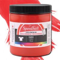 Speedball 4561 Fabric Screen Printing Ink Red, 8 oz; Brilliant colors, including process colors, for use on cotton, polyester, blends, linen, rayon, and other synthetic fibers; NOT for use on nylon; Also works great on paper and cardboard; Wash-fast when properly heatset; Non-flammable, contains no solvents or offensive smell; AP non-toxic; Conforms to ASTM D-4236; UPC 651032045615 (SPEEDBALL 4561 ALVIN 8oz RED) 