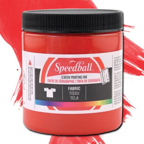 Speedball 4561 Fabric Screen Printing Ink Red, 8 oz; Brilliant colors, including process colors, for use on cotton, polyester, blends, linen, rayon, and other synthetic fibers; NOT for use on nylon; Also works great on paper and cardboard; Wash-fast when properly heatset; Non-flammable, contains no solvents or offensive smell; AP non-toxic; Conforms to ASTM D-4236; UPC 651032045615 (SPEEDBALL 4561 ALVIN 8oz RED)