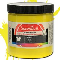 Speedball 4565 Fabric Screen Printing Ink Yellow, 8 oz; Brilliant colors, including process colors, for use on cotton, polyester, blends, linen, rayon, and other synthetic fibers; NOT for use on nylon; Also works great on paper and cardboard; Wash-fast when properly heatset; Non-flammable, contains no solvents or offensive smell; AP non-toxic; Conforms to ASTM D-4236; UPC 651032045653 (SPEEDBALL 4565 ALVIN 8oz YELLOW) 