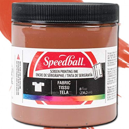 Speedball 4567 Fabric Screen Printing Ink Brown, 8 oz; Brilliant colors, including process colors, for use on cotton, polyester, blends, linen, rayon, and other synthetic fibers; NOT for use on nylon; Also works great on paper and cardboard; Wash-fast when properly heatset; Non-flammable, contains no solvents or offensive smell; AP non-toxic; Conforms to ASTM D-4236; UPC 651032045677 (SPEEDBALL 4567 ALVIN 8oz BROWN)
