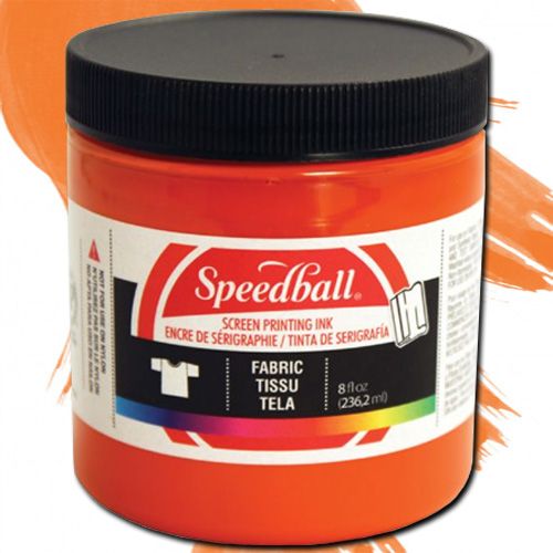 Speedball 4569 Fabric Screen Printing Ink Orange, 8 oz; Brilliant colors, including process colors, for use on cotton, polyester, blends, linen, rayon, and other synthetic fibers; NOT for use on nylon; Also works great on paper and cardboard; Wash-fast when properly heatset; Non-flammable, contains no solvents or offensive smell; AP non-toxic; Conforms to ASTM D-4236; UPC 651032045691 (SPEEDBALL 4569 ALVIN 8oz ORANGE)