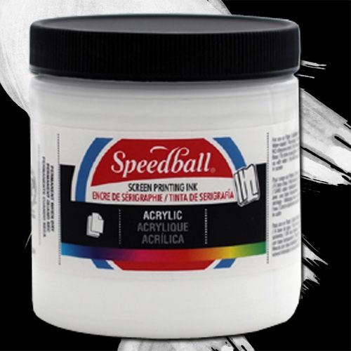 Speedball 4620 Acrylic Screen Printing White, 8 oz; Brilliant colors for use on paper, wood, and cardboard; Cleans up easily with water; Non-flammable, contains no solvents; AP non-toxic, conforms to ASTM D-4236; Can be screen printed or painted on with a brush; Archival qualities; 8 oz. White; Dimensions 2.88