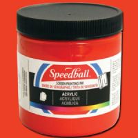 Speedball 4625 Acrylic Screen Printing Fire Red, 8 oz; Brilliant colors for use on paper, wood, and cardboard; Cleans up easily with water; Non-flammable, contains no solvents; AP non-toxic, conforms to ASTM D-4236; Can be screen printed or painted on with a brush; Archival qualities; 8 oz. Fire Red; Dimensions 2.88" x 2.88" x 3.25"; Weight 0.84 lbs; UPC 651032046254 (SPEEDBALL 4625 ALVIN 8oz FIRE RED) 