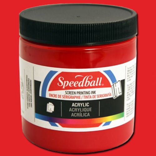 Speedball 4627 Acrylic Screen Printing Dark Red, 8 oz; Brilliant colors for use on paper, wood, and cardboard; Cleans up easily with water; Non-flammable, contains no solvents; AP non-toxic, conforms to ASTM D-4236; Can be screen printed or painted on with a brush; Archival qualities; 8 oz. Dark Red; Dimensions 2.88