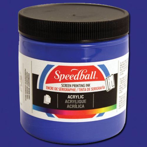 Speedball 4630 Acrylic Screen Printing Violet, 8 oz; Brilliant colors for use on paper, wood, and cardboard; Cleans up easily with water; Non-flammable, contains no solvents; AP non-toxic, conforms to ASTM D-4236; Can be screen printed or painted on with a brush; Archival qualities; 8 oz. Violet; Dimensions 2.88